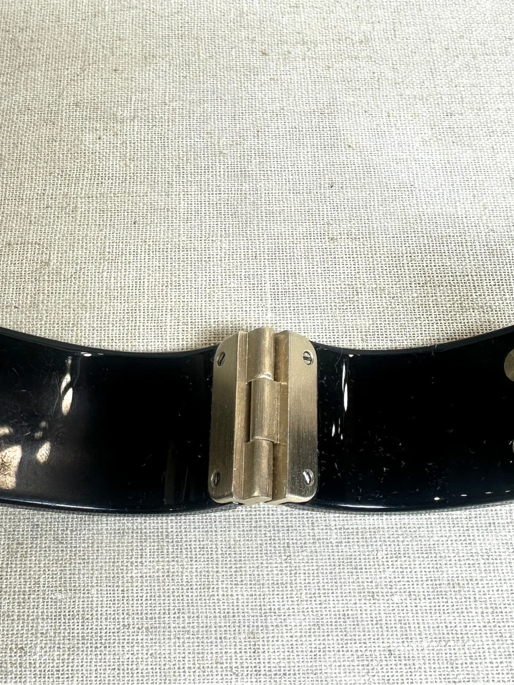 CHANEL Black Resin and Crystal CC logo cuff Spring 2011